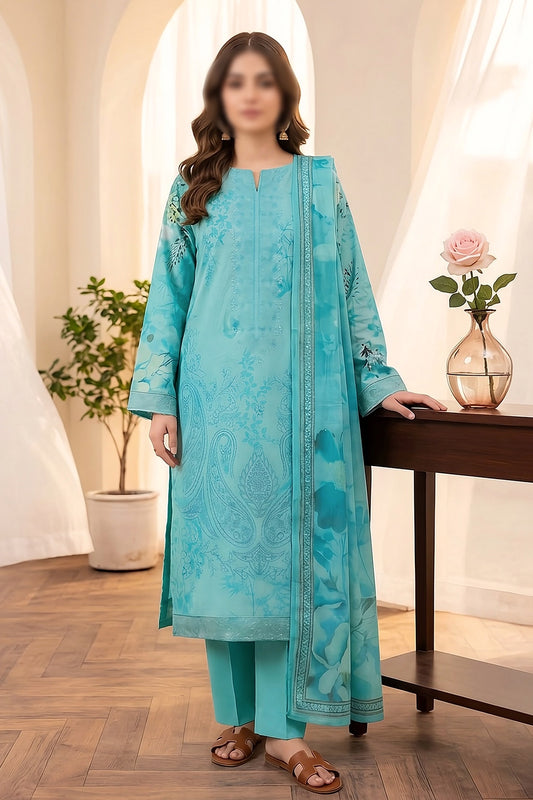 3 Piece - Embroidered Lawn - Ruby 30801
