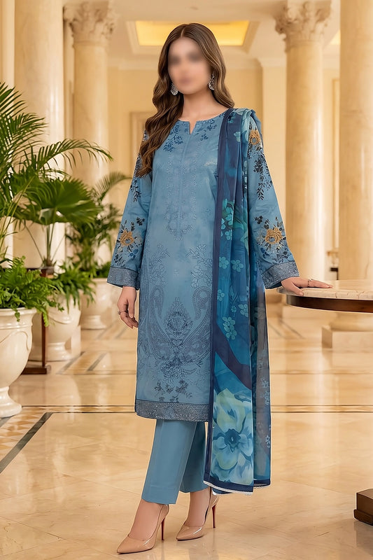 3 Piece - Embroidered Lawn - Ruby 30802