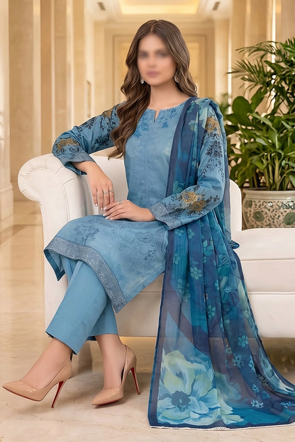 3 Piece - Embroidered Lawn - Ruby 30802