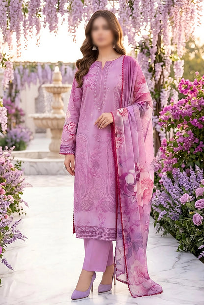 3 Piece - Embroidered Lawn - Ruby 30804