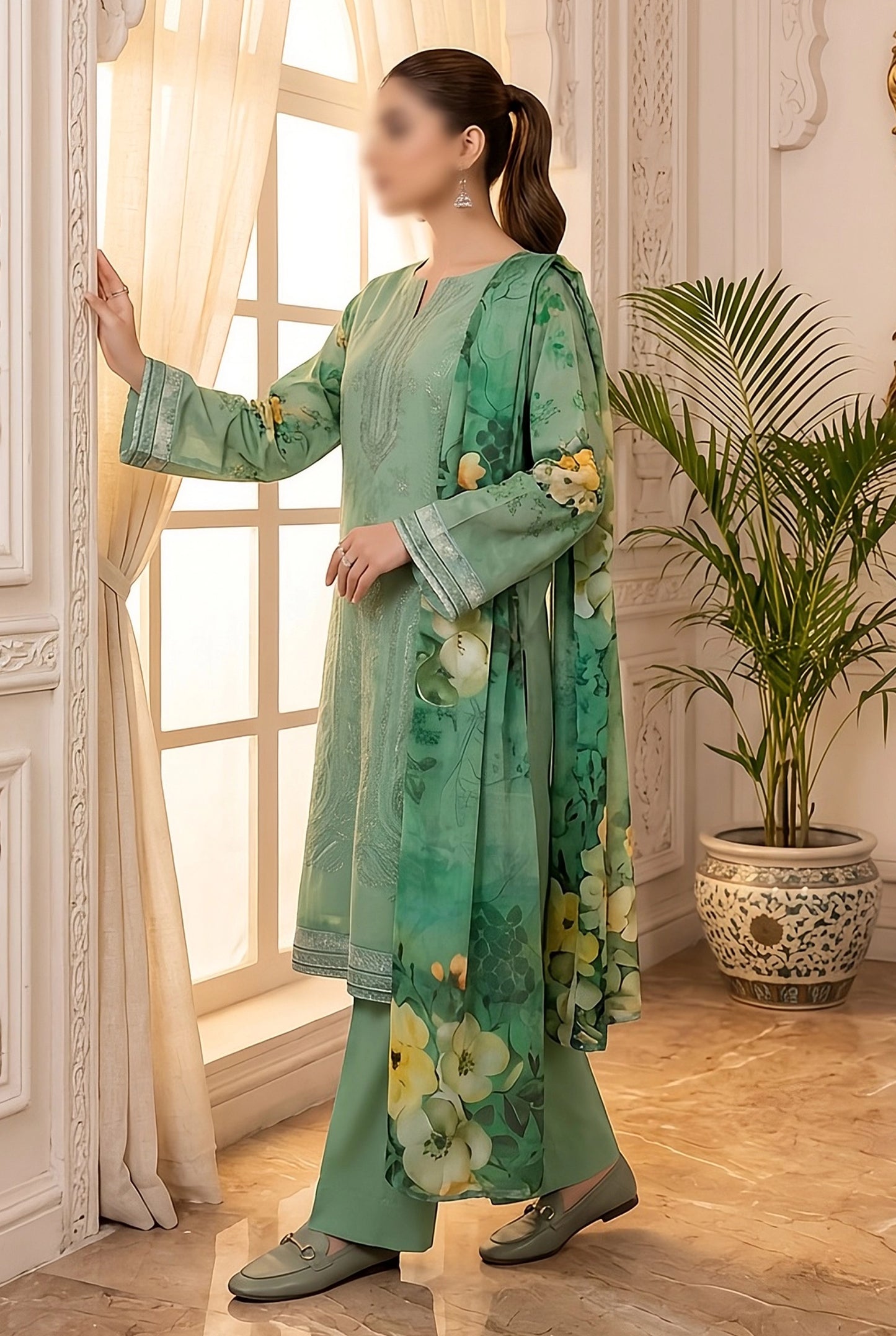 3 Piece - Embroidered Lawn - Ruby 30805