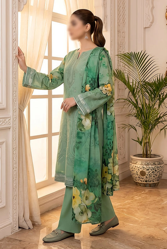 3 Piece - Embroidered Lawn - Ruby 30805