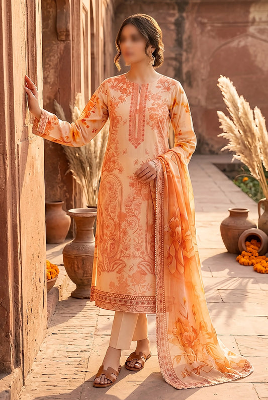 3 Piece - Embroidered Lawn - Ruby 30807