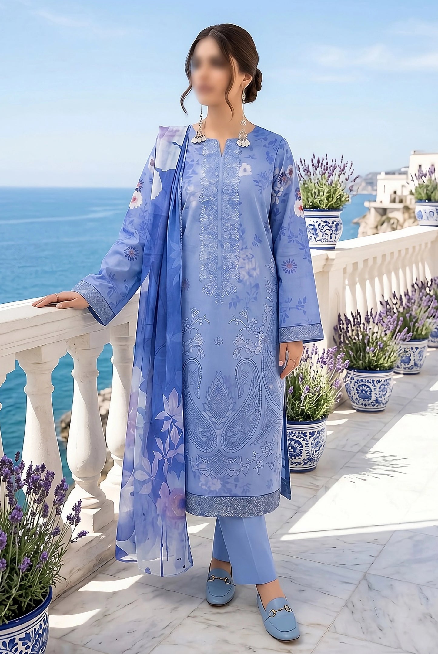 3 Piece - Embroidered Lawn - Ruby 30808