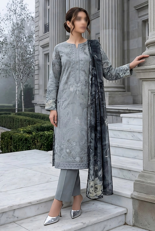 3 Piece - Embroidered Lawn - Ruby 30809