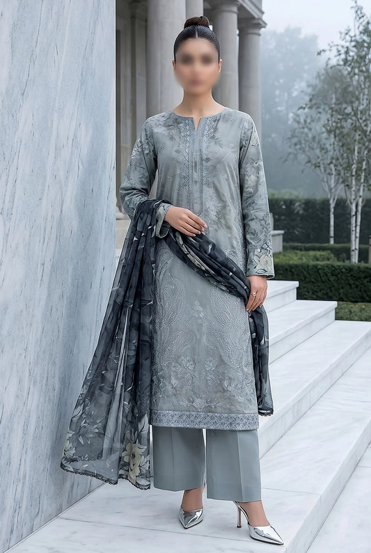 3 Piece - Embroidered Lawn - Ruby 30809