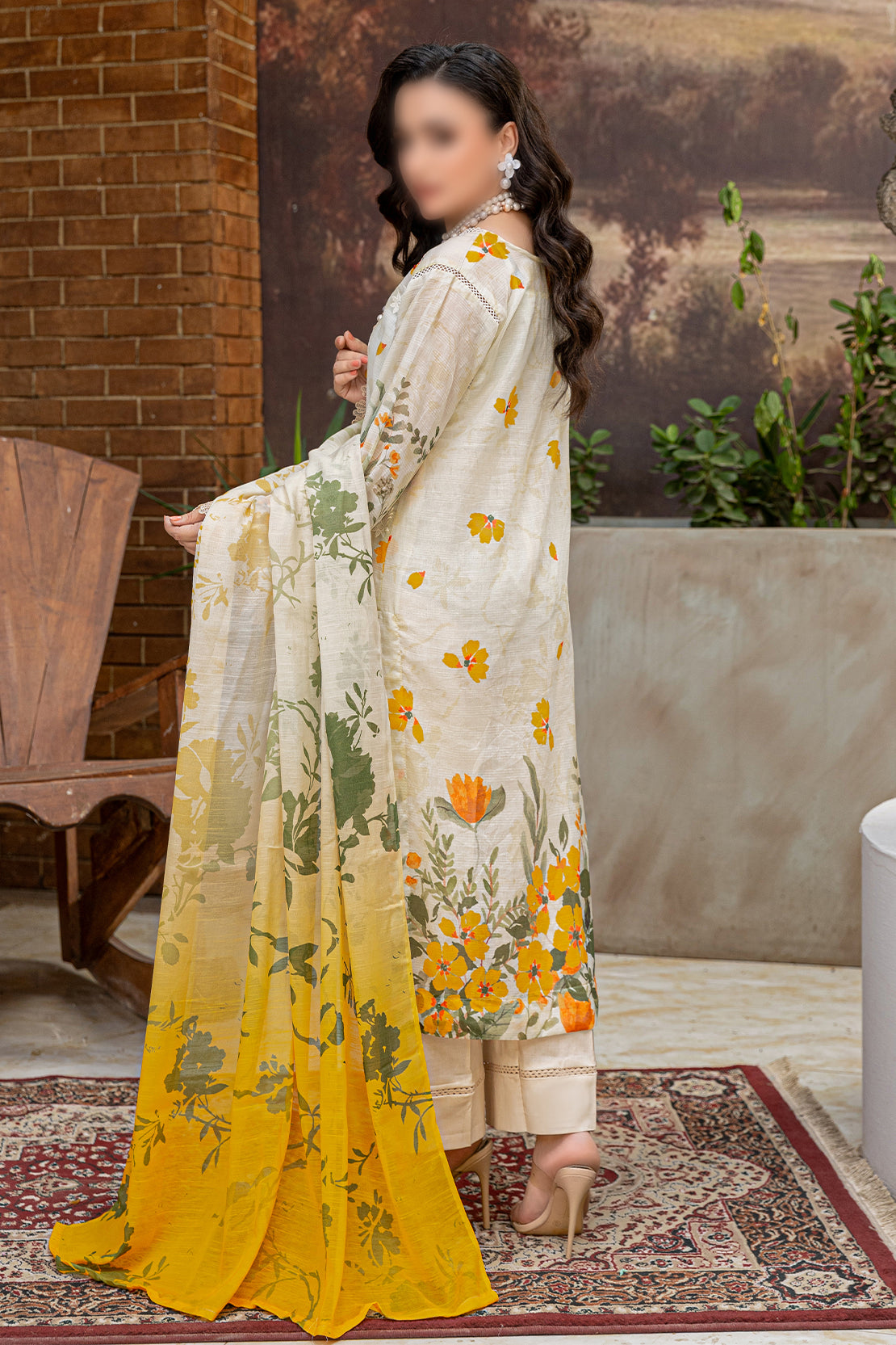 3 Piece - Embroidered Lawn  - Sahil 101