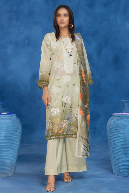 3 Piece - Embroidered Lawn - Sahil 201