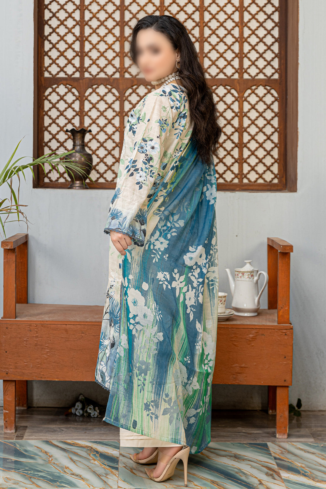 3 Piece - Embroidered Lawn  - Sahil 110