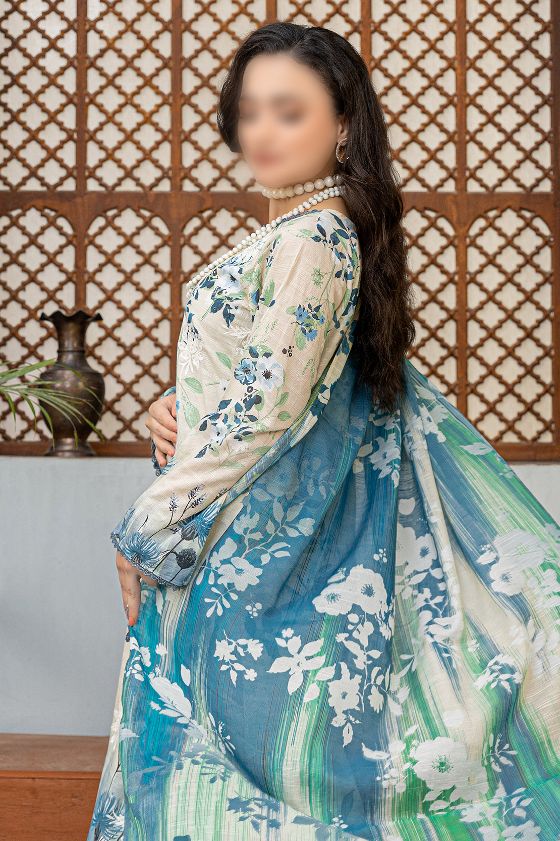 3 Piece - Embroidered Lawn  - Sahil 110