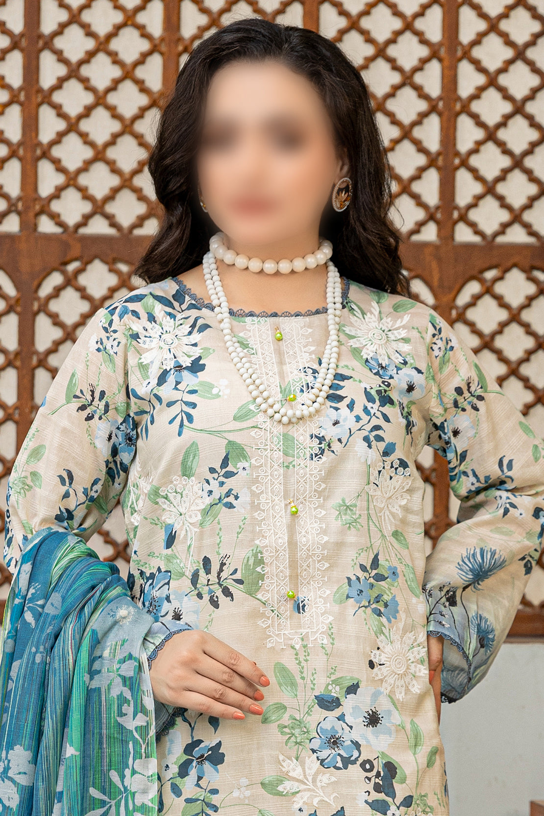 3 Piece - Embroidered Lawn  - Sahil 110