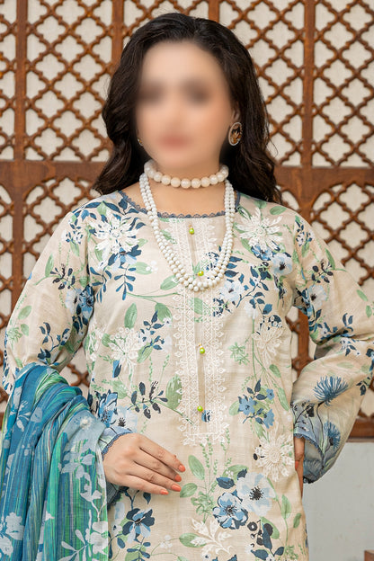 3 Piece - Embroidered Lawn  - Sahil 110