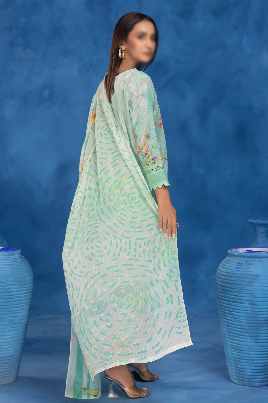 3 Piece - Embroidered Lawn - Sahil 202