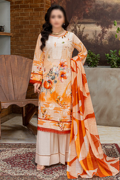 3 Piece - Embroidered Lawn  - Sahil 102