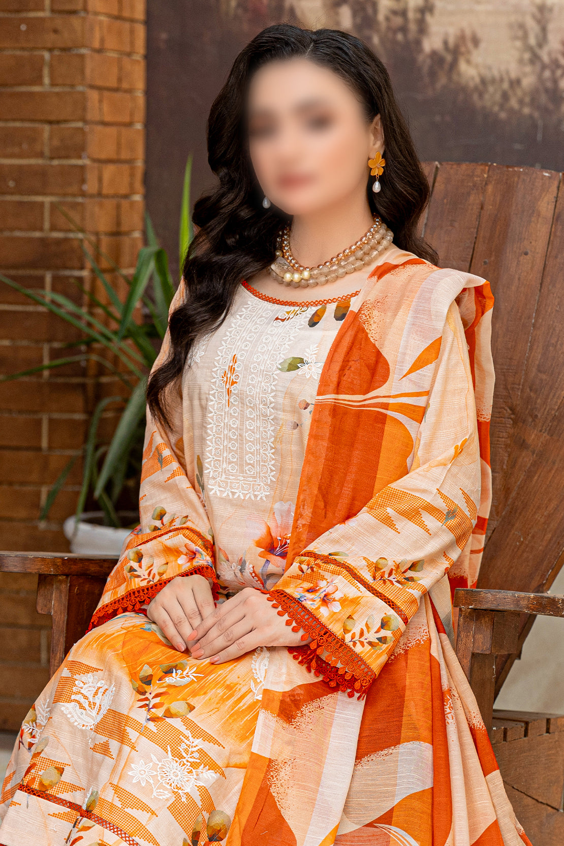 3 Piece - Embroidered Lawn  - Sahil 102