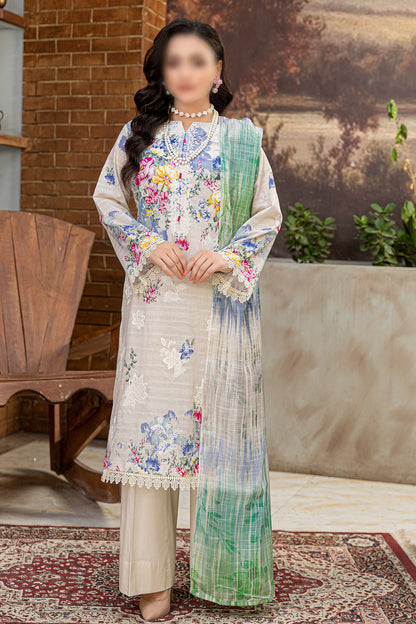 3 Piece - Embroidered Lawn  - Sahil 103