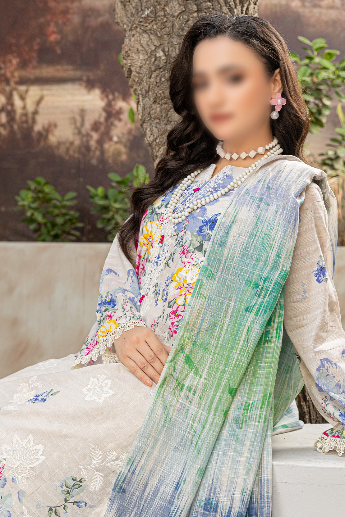 3 Piece - Embroidered Lawn  - Sahil 103
