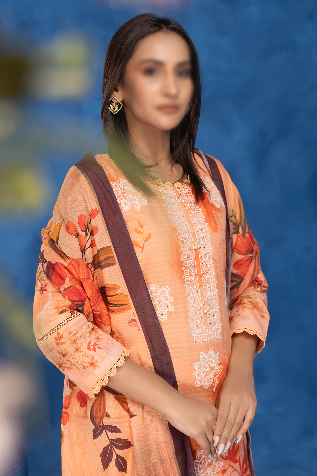 3 Piece - Embroidered Lawn - Sahil 203