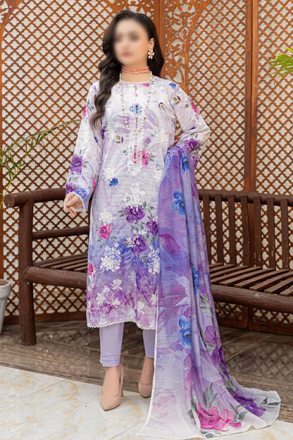 3 Piece - Embroidered Lawn  - Sahil 104