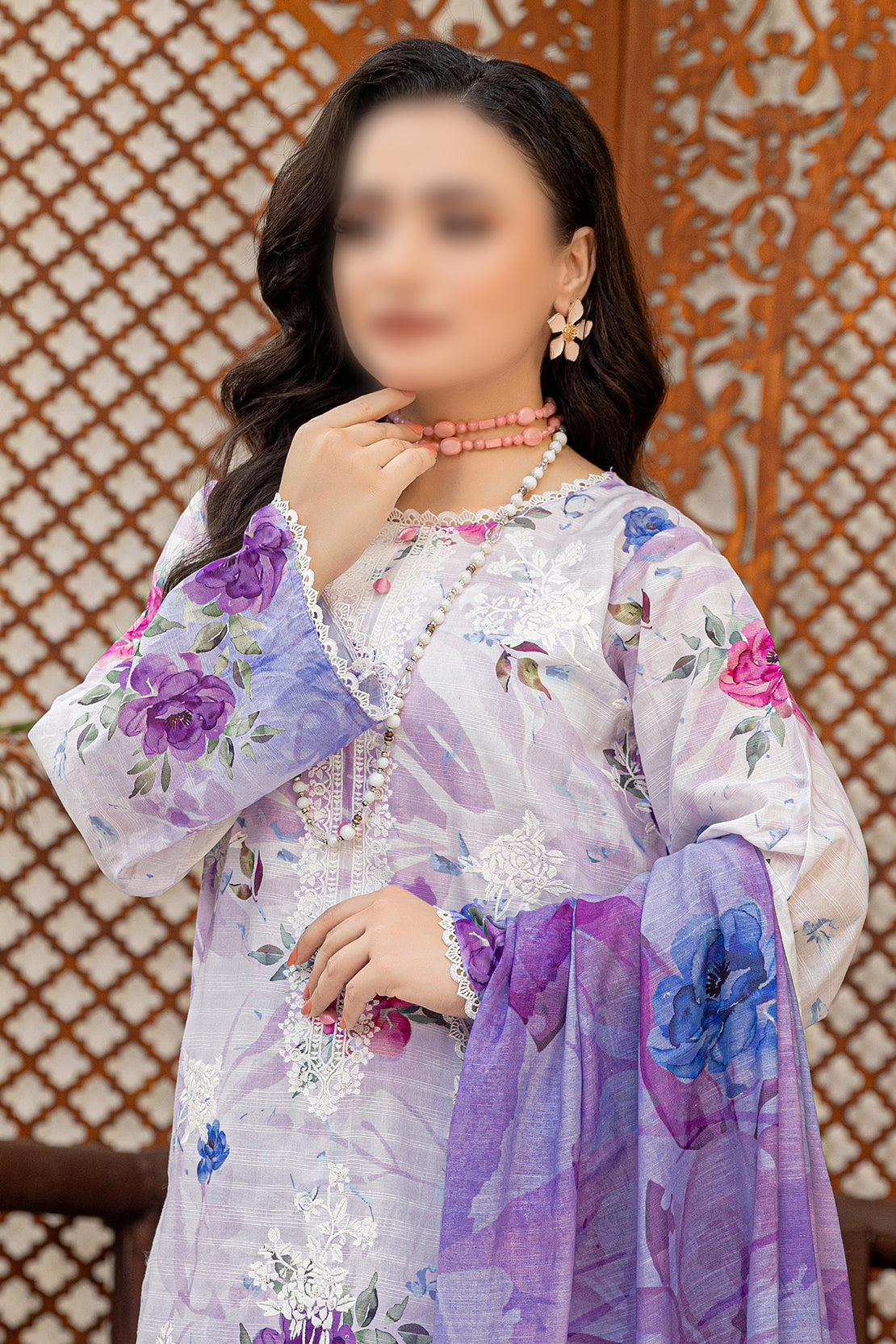 3 Piece - Embroidered Lawn  - Sahil 104