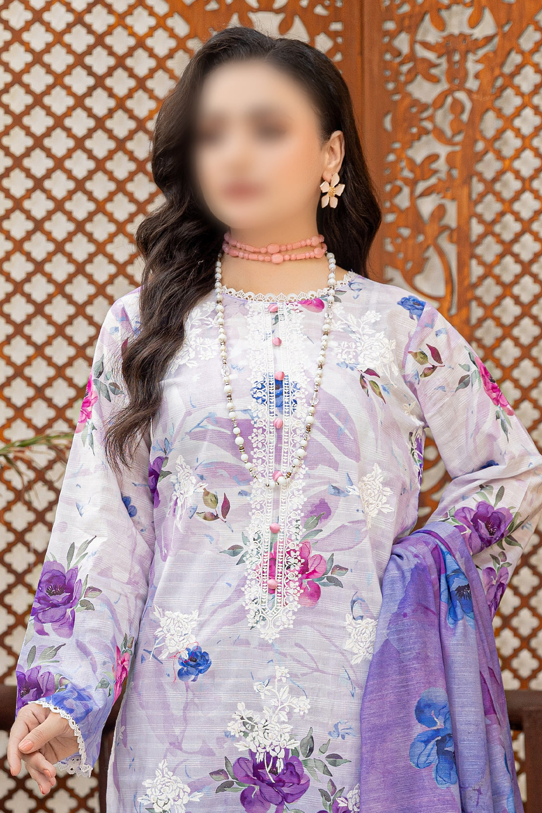 3 Piece - Embroidered Lawn  - Sahil 104