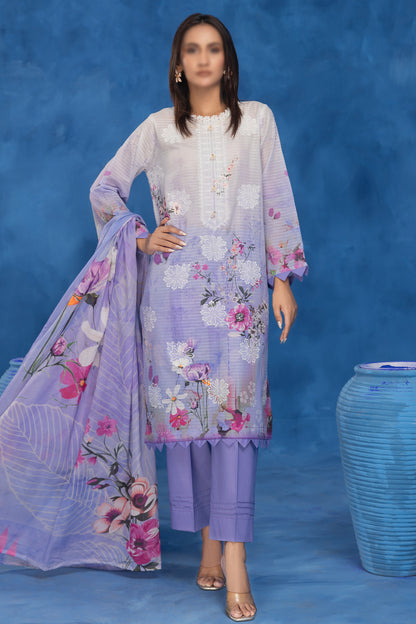 3 Piece - Embroidered Lawn - Sahil 205
