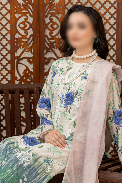 3 Piece - Embroidered Lawn  - Sahil 105