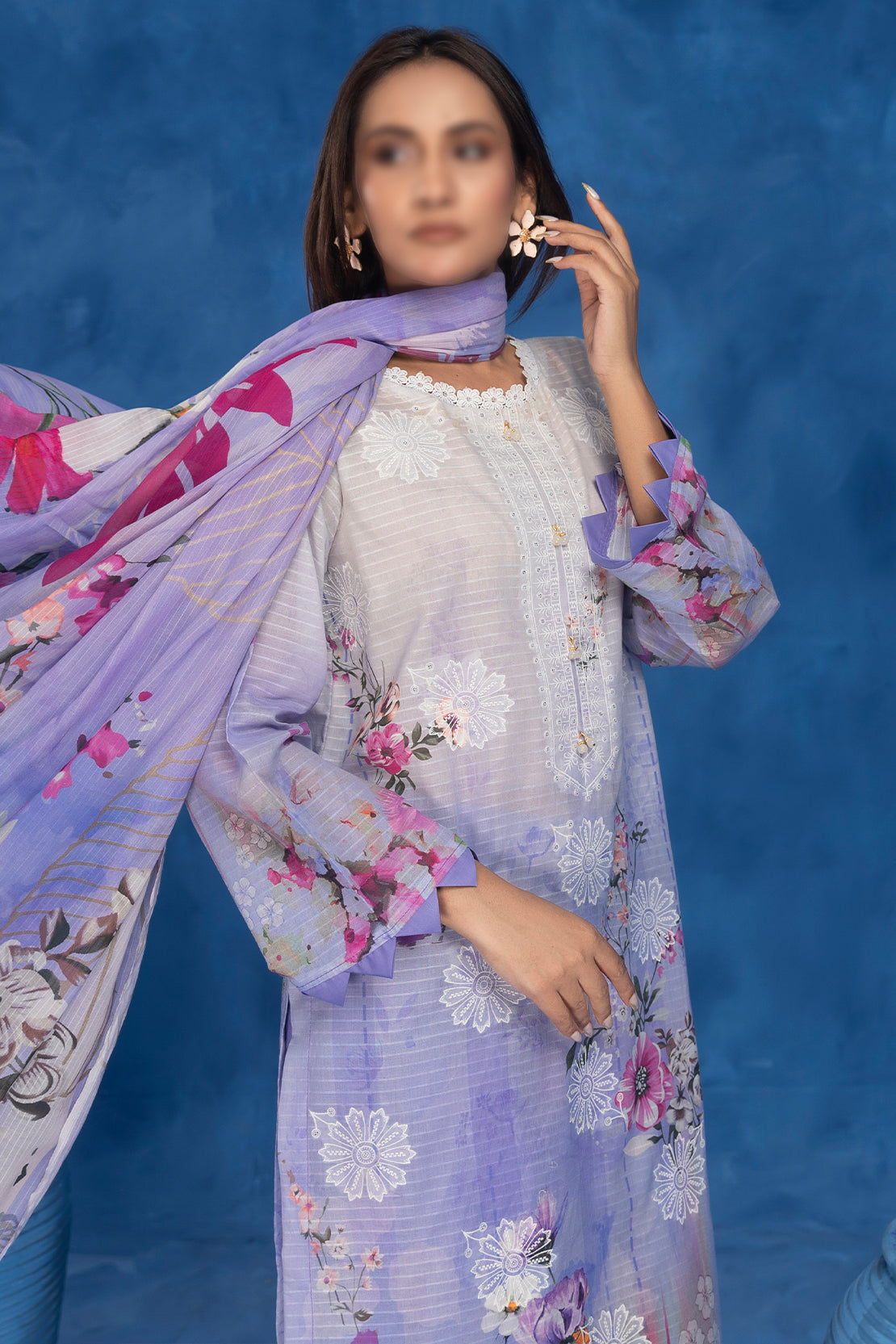 3 Piece - Embroidered Lawn - Sahil 205