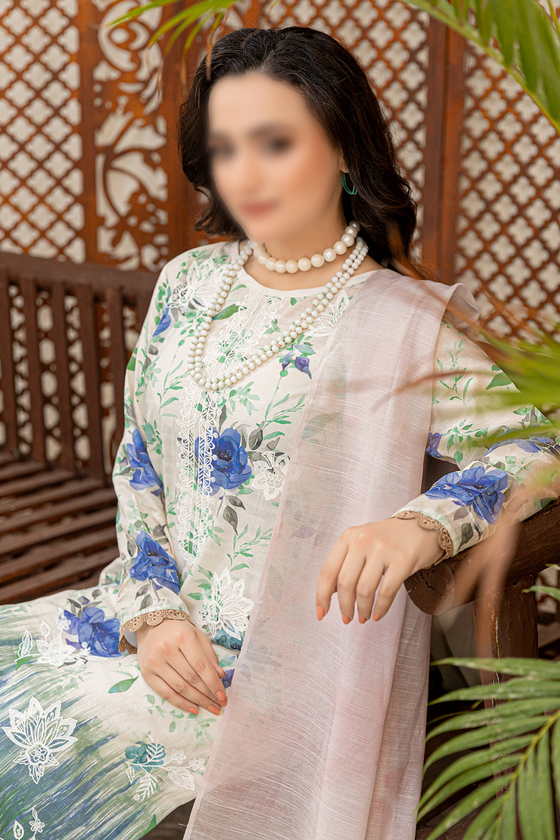3 Piece - Embroidered Lawn  - Sahil 105