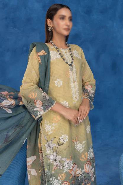 3 Piece - Embroidered Lawn - Sahil 206