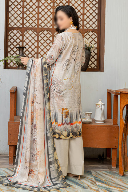 3 Piece - Embroidered Lawn  - Sahil 107