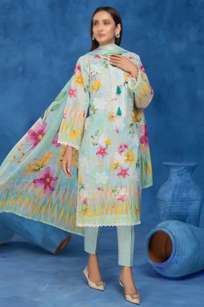 3 Piece - Embroidered Lawn - Sahil 208