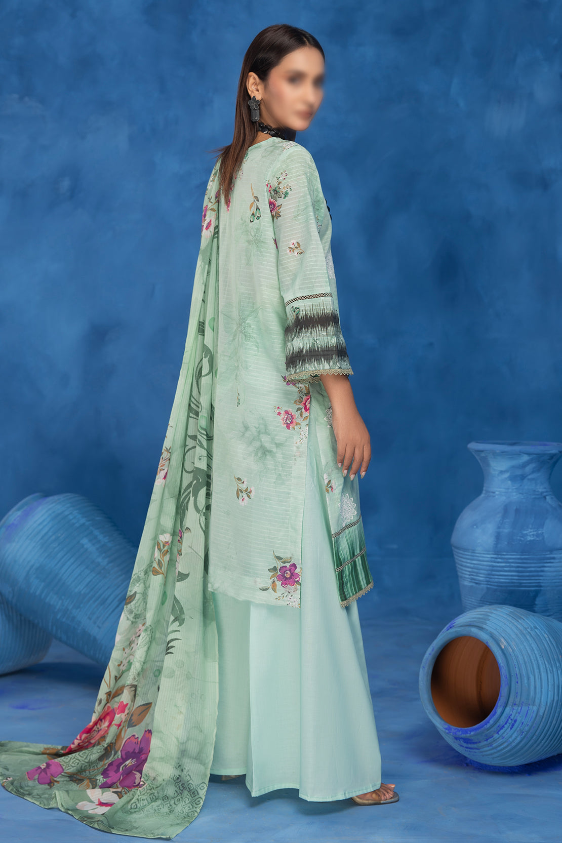 3 Piece - Embroidered Lawn - Sahil 209