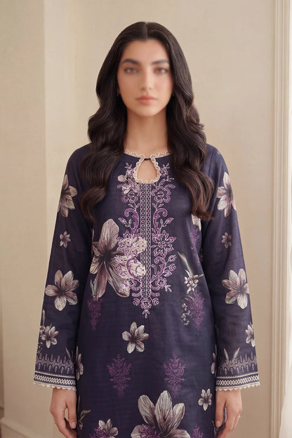 3 Piece - Embroidered Doriya Lawn - Saffron 129