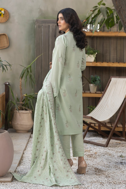 3 Piece - Embroidered Lawn Slub Karandi - Tana Bana 103