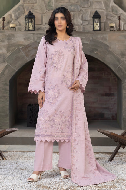 3 Piece - Embroidered Lawn Slub Karandi - Tana Bana 104