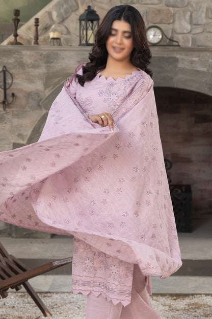 3 Piece - Embroidered Lawn Slub Karandi - Tana Bana 104