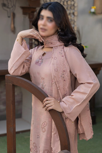 3 Piece - Embroidered Lawn Slub Karandi - Tana Bana 106
