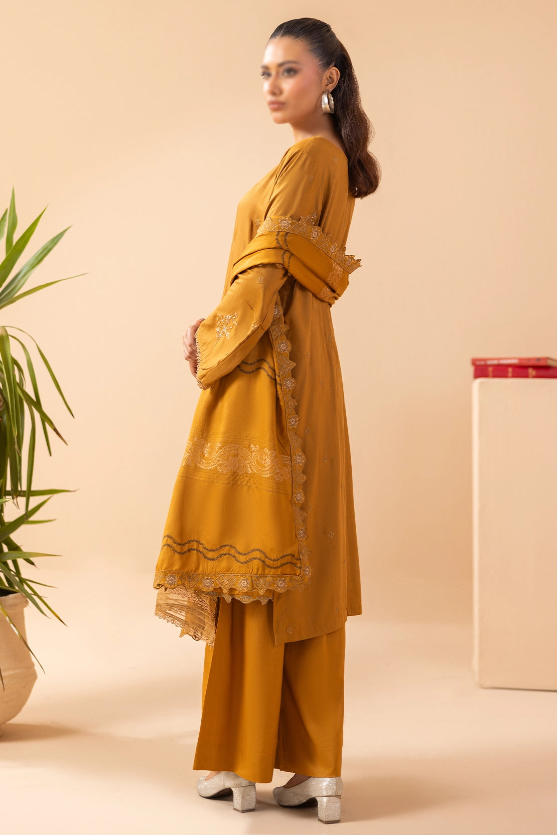 3 Piece - Embroidered Doriya Viscose - Tassur 105