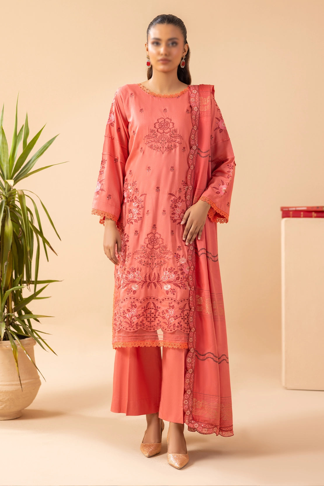 3 Piece - Embroidered Doriya Viscose - Tassur 106