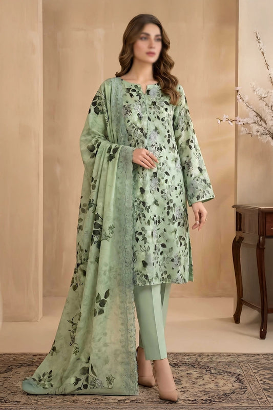 3 Piece - Embroidered Lawn - Tehzeeb 18502