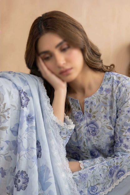 3 Piece - Embroidered Lawn - Tehzeeb 18503