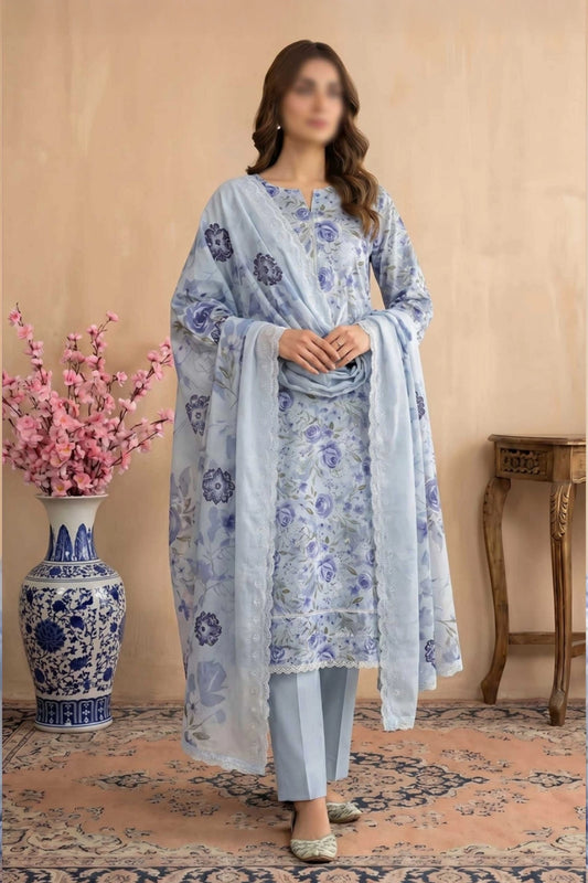 3 Piece - Embroidered Lawn - Tehzeeb 18503