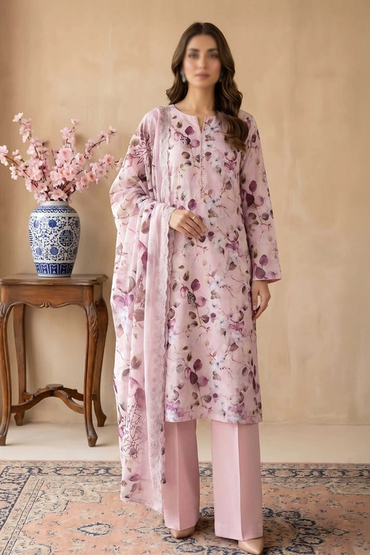 3 Piece - Embroidered Lawn - Tehzeeb 18504