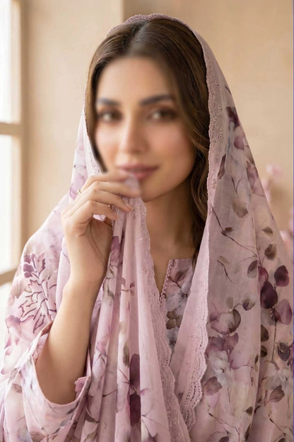3 Piece - Embroidered Lawn - Tehzeeb 18504