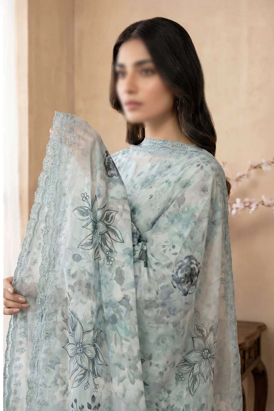 3 Piece - Embroidered Lawn - Tehzeeb 18505