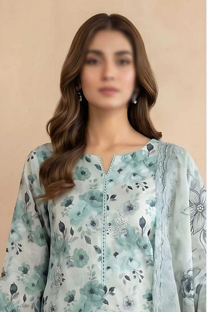 3 Piece - Embroidered Lawn - Tehzeeb 18505