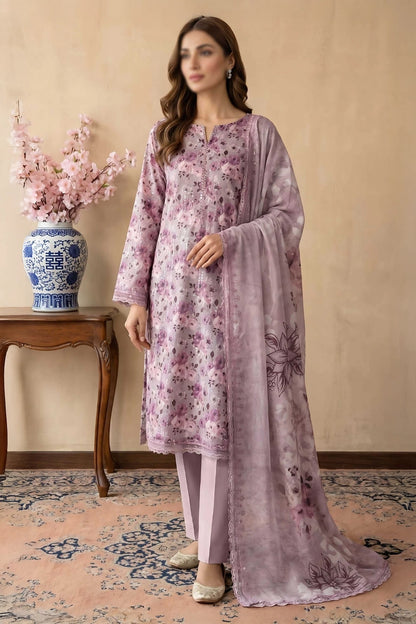 3 Piece - Embroidered Lawn - Tehzeeb 18507