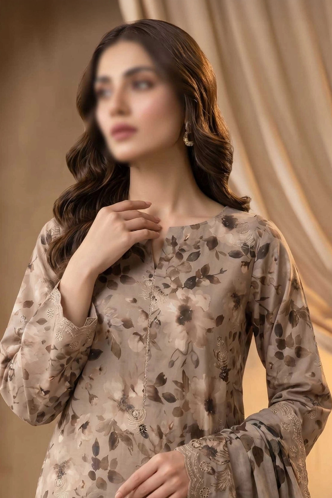 3 Piece - Embroidered Lawn - Tehzeeb 18508