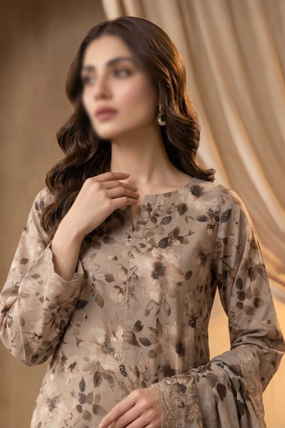 3 Piece - Embroidered Lawn - Tehzeeb 18508